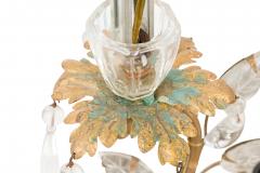  Maison Bagu s Pair of French Mid Century 4 Arm Glass and Bronze Peacock Wall Sconces - 4274658