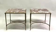  Maison Bagu s Pair of French Mid Century Gilt Bronze Faux Bamboo Side Tables by Maison Bagues - 3673267