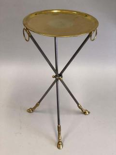  Maison Bagu s Pair of French Mid Century Modern Steel and Brass Side Tables by Maison Bagu s - 1787322