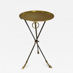  Maison Bagu s Pair of French Mid Century Modern Steel and Brass Side Tables by Maison Bagu s - 1791337