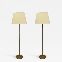  Maison Bagu s Pair of Large French Mid Century Modern Brass Floor Lamps Attr Maison Bagues - 1803014