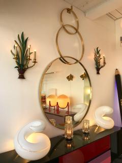  Maison Bagu s Pair of Sconces Bamboo Palm Bronze by Maison Bagues France 1970s - 665418