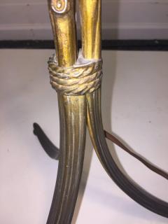  Maison Bagu s RARE PAIR OF MAISON BAGUES GILT BRONZE BAMBOO TRIPOD FLOOR LAMPS - 865947