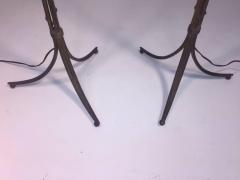  Maison Bagu s RARE PAIR OF MAISON BAGUES GILT BRONZE BAMBOO TRIPOD FLOOR LAMPS - 865948