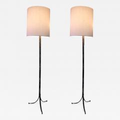  Maison Bagu s RARE PAIR OF MAISON BAGUES GILT BRONZE BAMBOO TRIPOD FLOOR LAMPS - 868697