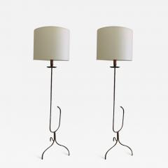  Maison Bagu s Rare Pair of Gilt Faux Bamboo Floor Lamps by Maison Bagu s - 1711494