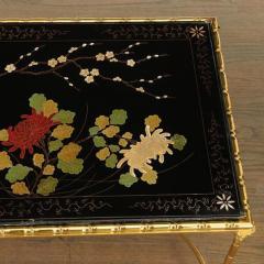  Maison Bagu s Rare gilt bronze faux bamboo coffee table by Maison Bagues with floral motifs  - 1387365