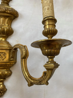  Maison Bagu s Series 6 Wall Lights in Gilt Bronze Style of Lxvi Maison Bagu s Label 1970 80 - 3126239