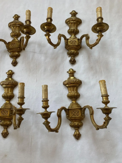  Maison Bagu s Series 6 Wall Lights in Gilt Bronze Style of Lxvi Maison Bagu s Label 1970 80 - 3126241