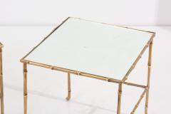  Maison Bagu s Set of 3 Bronze Bamboo Nesting Tables with Mirrors by Maison Bagu s France - 2347386