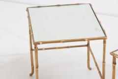  Maison Bagu s Set of 3 Bronze Bamboo Nesting Tables with Mirrors by Maison Bagu s France - 2347387