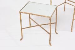  Maison Bagu s Set of 3 Bronze Bamboo Nesting Tables with Mirrors by Maison Bagu s France - 2347389