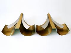  Maison Bagu s Set of Two Large Mid Century Modern Brass Sconces by Maison Bagu s Paris 1960s - 2445273