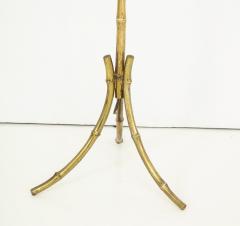  Maison Bagu s Tripod faux bamboo bronze floor lamp by Maison Bagu s France 1960s - 830707