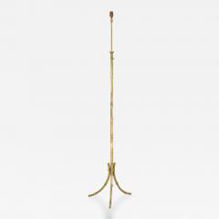  Maison Bagu s Tripod faux bamboo bronze floor lamp by Maison Bagu s France 1960s - 831030