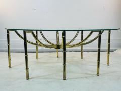  Maison Bagu s UNUSUAL MODERNIST OVAL METAL FAUX BAMBOO COFFEE TABLE - 1921718