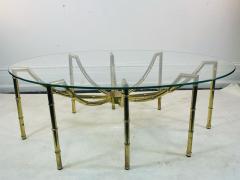  Maison Bagu s UNUSUAL MODERNIST OVAL METAL FAUX BAMBOO COFFEE TABLE - 1921729