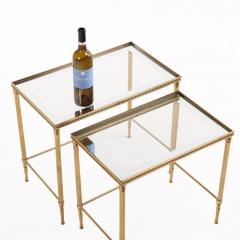  Maison Bagu s Vintage Pair Italian Brass Nesting Tables Hollywood Regency Style - 4571073