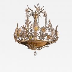  Maison Bagu s stunning French Maison Bagues crystal floral and foliate 5 light chandelier - 3149754