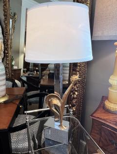  Maison Charles et Fils Maison Charles Attr Gilt bronze and Chrome Rooster Lamp - 4557110
