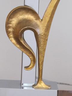  Maison Charles et Fils Maison Charles Attr Gilt bronze and Chrome Rooster Lamp - 4557114