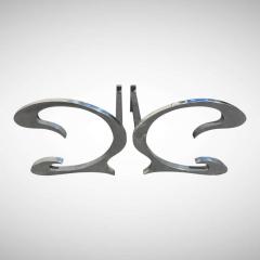  Maison Charles et Fils Pair of 1970s andirons by Charles et Fils - 4602444