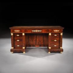  Maison Krieger FINE FRENCH SECOND EMPIRE GILT BRONZE MOUNTED MAHOGANY LIBRARY DESK KRIEGER - 2199356