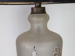 Maison Le Dauphin Vintage French Le Dauphin Style Glass Lamp with Hand Gilt Foliage c1950 - 4655107