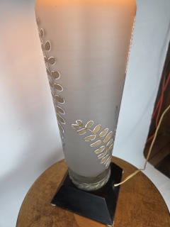  Maison Le Dauphin Vintage French Le Dauphin Style Glass Lamp with Hand Gilt Foliage c1950 - 4655110