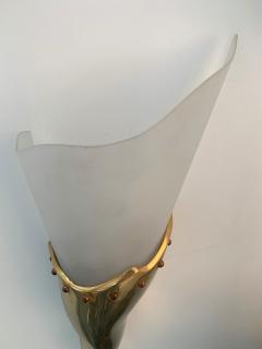  Maison Lucien Gau Brass Sconce by Maison Lucien Gau France 1980s - 1396663