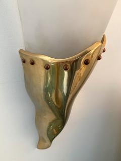  Maison Lucien Gau Brass Sconce by Maison Lucien Gau France 1980s - 1396665