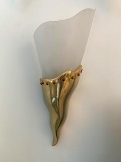  Maison Lucien Gau Brass Sconce by Maison Lucien Gau France 1980s - 1396666