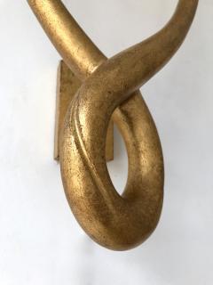  Maison Lucien Gau Pair of Sconces Bronze Gold Leaf by Maison Gau France 1980s - 681880