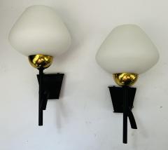  Maison Lunel Lunel Pair of 1960s Mid Century French Wall Lamps - 3323678