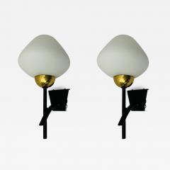  Maison Lunel Lunel Pair of 1960s Mid Century French Wall Lamps - 3324781