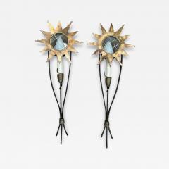  Maison Lunel Maison Lunel Style French Mid Century Modern Star Wall Sconces Bronze Steel - 3792408