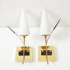  Maison Lunel Pair of French 1950s Wall Sconces by Lunel  - 3295107