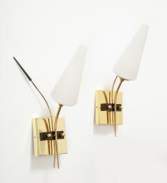  Maison Lunel Pair of French 1950s Wall Sconces by Lunel  - 3295108