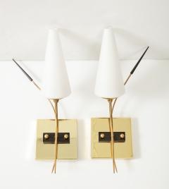  Maison Lunel Pair of French 1950s Wall Sconces by Lunel  - 3295110