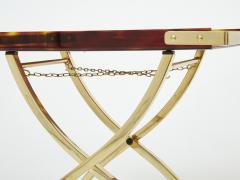  Maison Mercier Freres Mercier Fr res Pair of French side tray tables Faux Tortoise brass Maison Mercier 1970s - 2322657