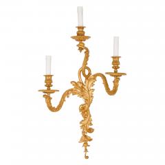  Maison Mottheau et fils Pair of Louis XV Rococo style gilt bronze wall sconces - 2917532