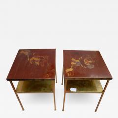  Maison Ramsey 1950 70 Pair of Tables or Ends of Sofas Style Maison Ramsay Chines Decor Lacq - 2322798