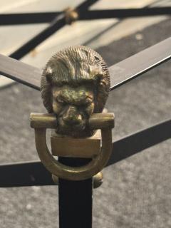  Maison Raphael ELEGANT BRONZE BLACK ENAMEL WITH LION HEAD RING ACCENTS COFFEE TABLE - 4318522