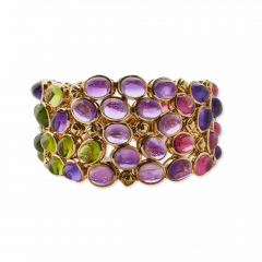  Maison Ren Boivin Ren Boivin Sapphire Pink Tourmaline Peridot and Amethyst Bracelet - 3468330