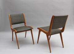  Maison Roset Set of Six French Midcentury Oak Dining Chairs by Maison Roset - 466424