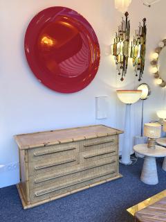  Maison et Jardin Bamboo Rattan Brass Chest of Drawers by Galerie Maison Jardin France 1970s - 2808424