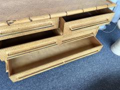  Maison et Jardin Bamboo Rattan Brass Chest of Drawers by Galerie Maison Jardin France 1970s - 2808429