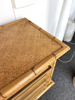  Maison et Jardin Bamboo Rattan Brass Chest of Drawers by Galerie Maison Jardin France 1970s - 2808431