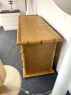  Maison et Jardin Bamboo Rattan Brass Chest of Drawers by Galerie Maison Jardin France 1970s - 2808432