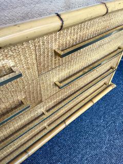  Maison et Jardin Bamboo Rattan Brass Chest of Drawers by Galerie Maison Jardin France 1970s - 2808434